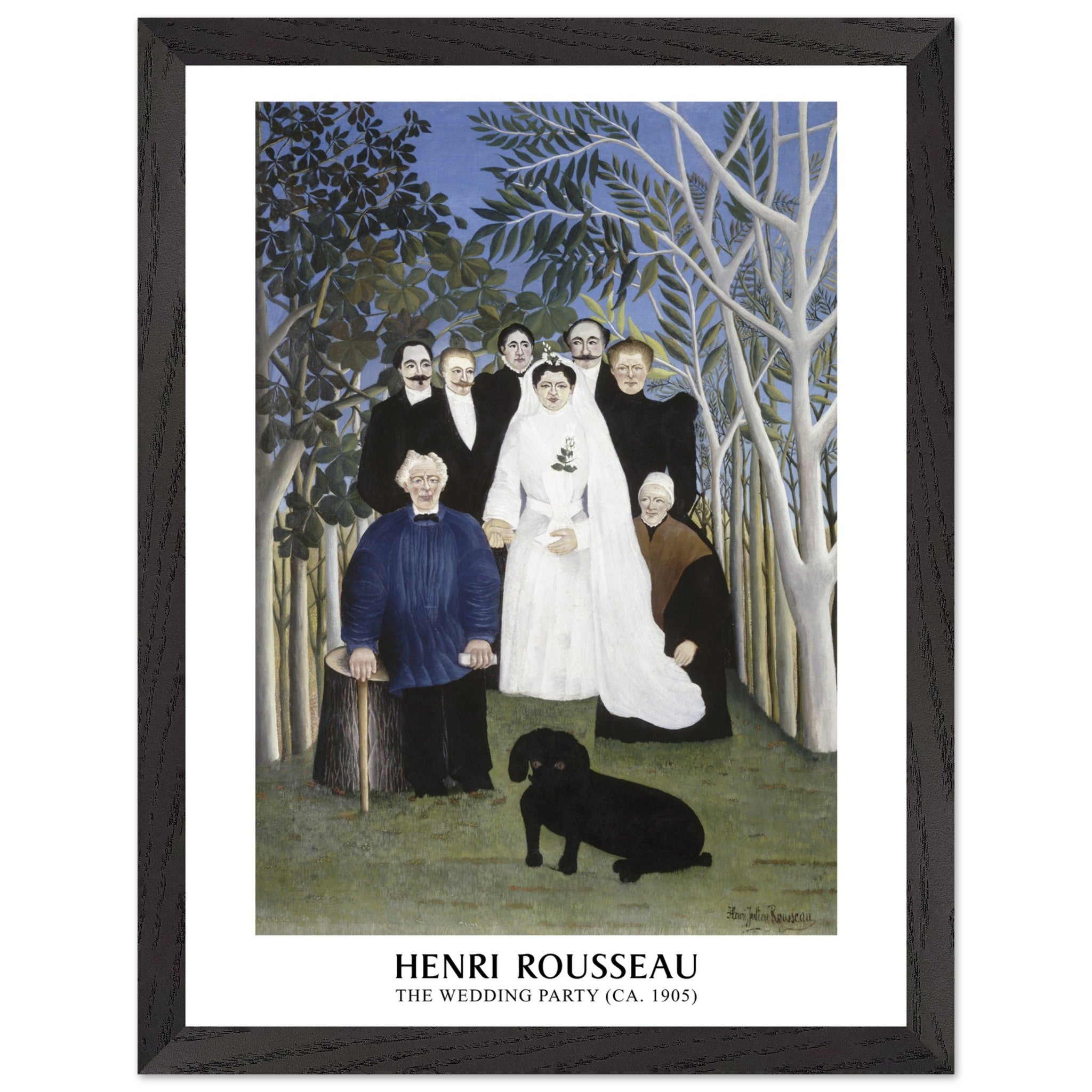 Artfulprints Poster met Lijst Henri Rousseau - The wedding party - 30x