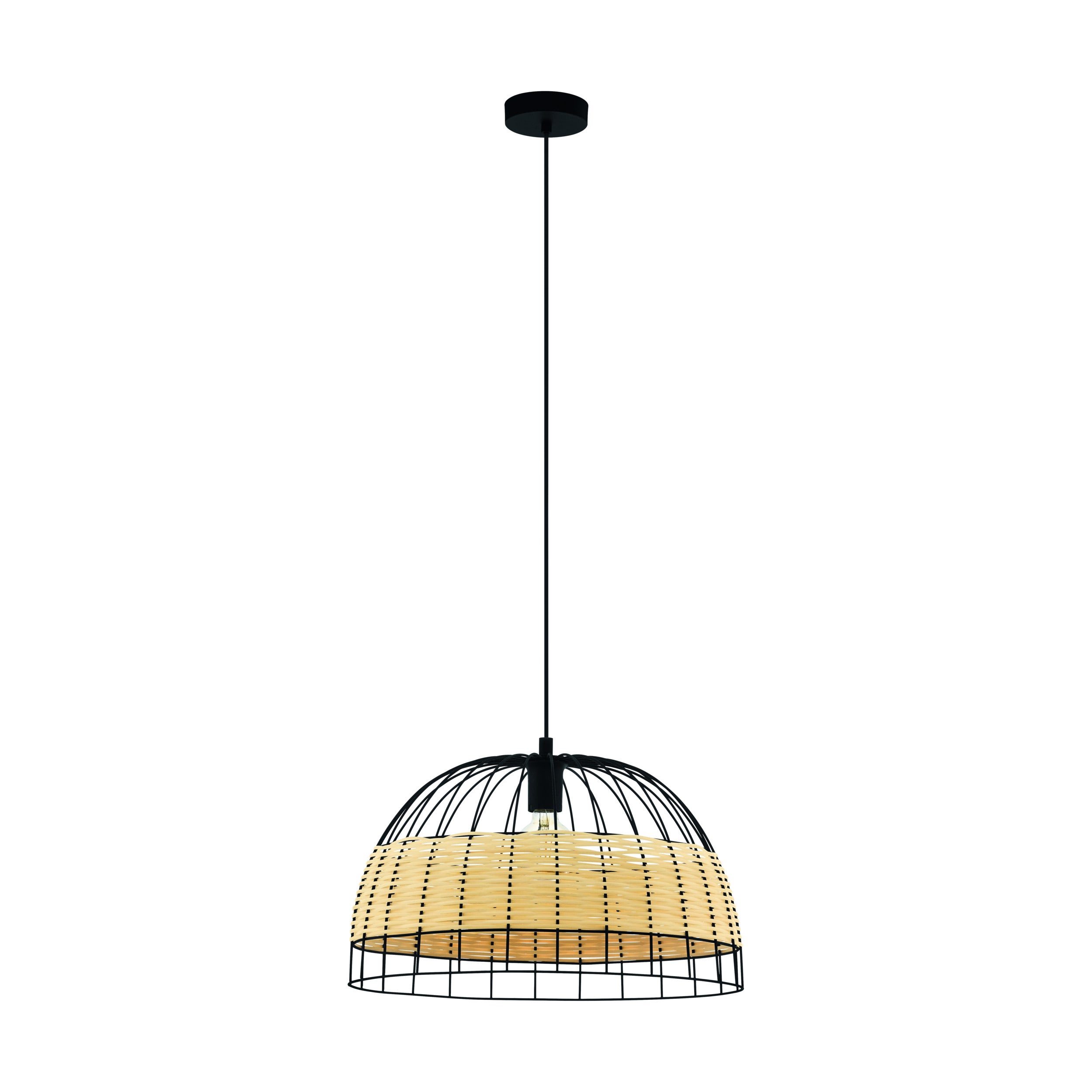 EGLO hanglamp Anwick - e27 - ø 50 cm - zwart/rotan