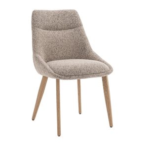 DÉJA Living Eetkamerstoel Malou – Taupe/Naturel – Set van 2
