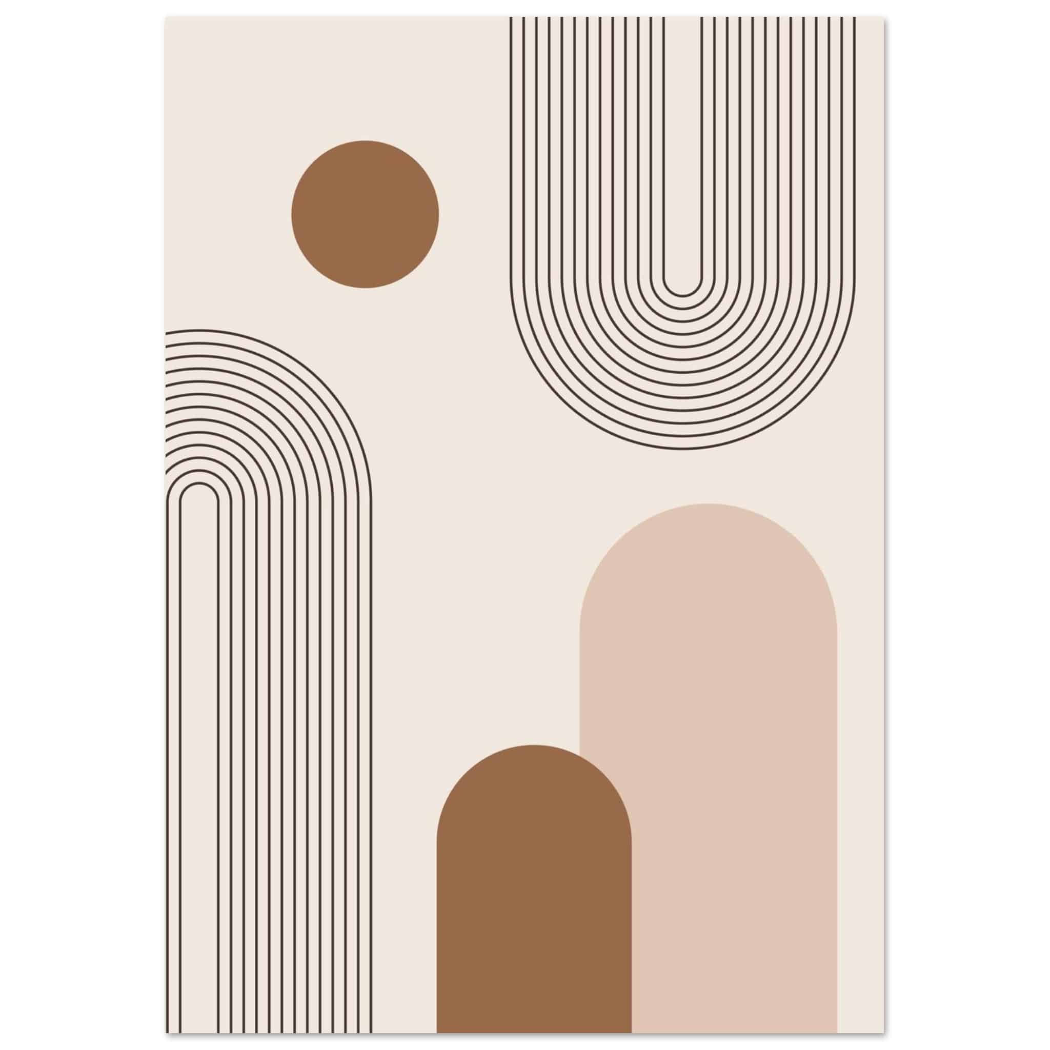 Artfulprints Poster Boho – Subtle geometry - A4 21x29.7 cm - Grijs