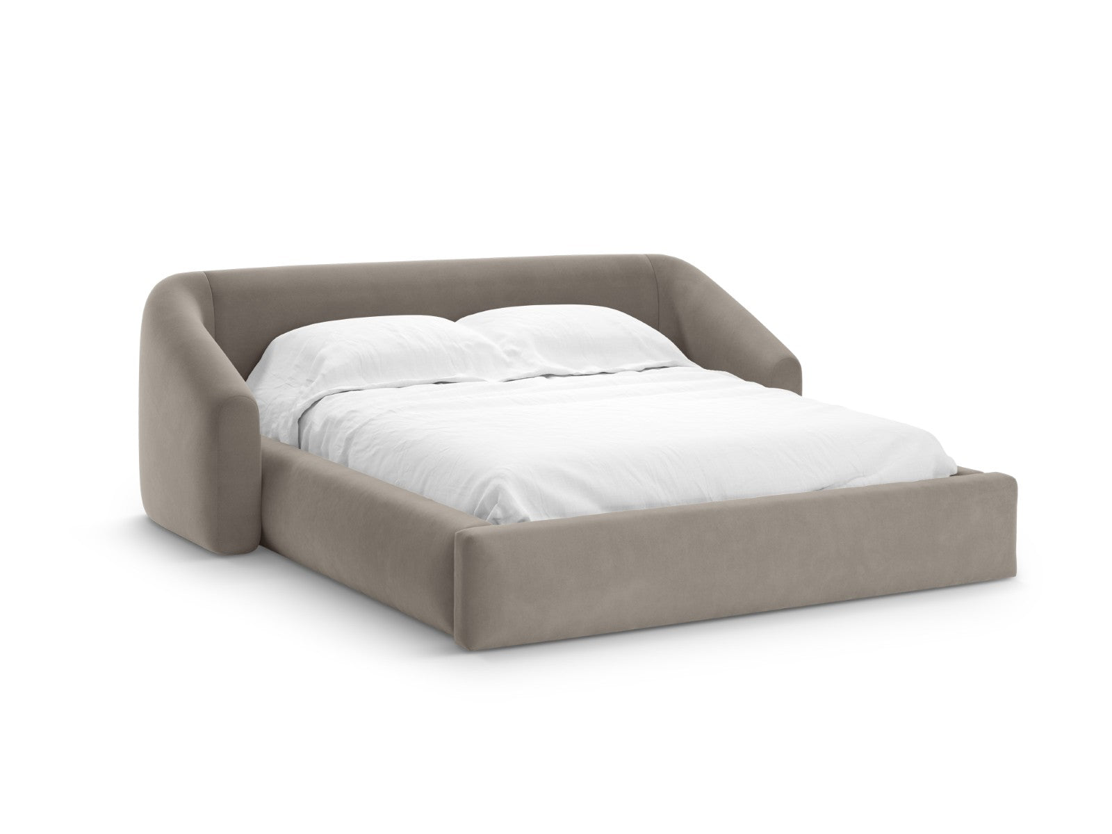 Cosmopolitan Design Opbergbed met hoofdeinde Campi 200x140cm flueel ca