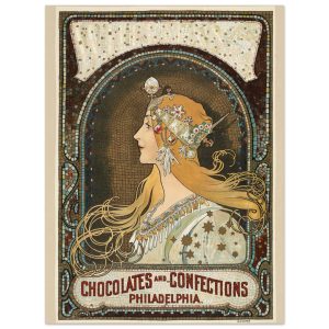 Artfulprints Poster Alphonse Mucha – Chocolates and confections Philad