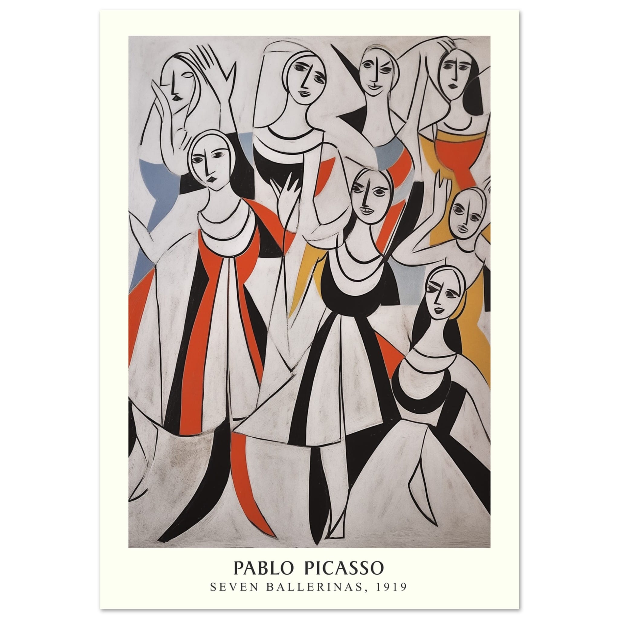Artfulprints Poster Pablo Picasso - Seven ballerinas - 70x100 cm - Mee