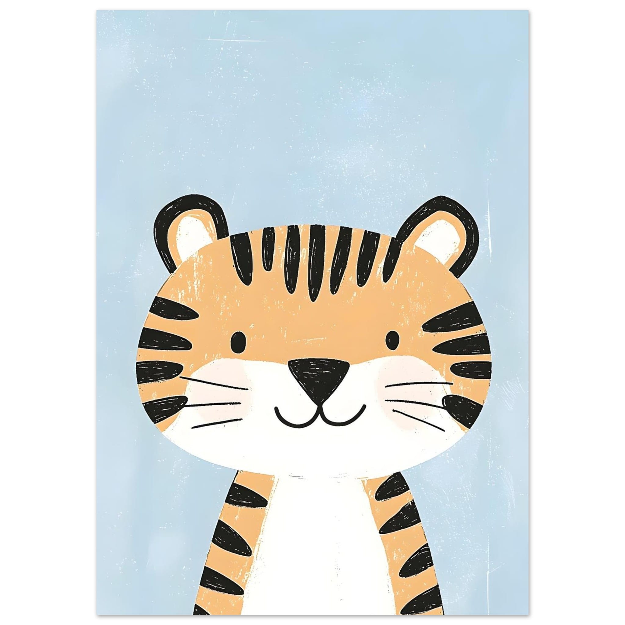 Artfulprints Poster Speelse tijger vriend - 50x70 cm - Oranje