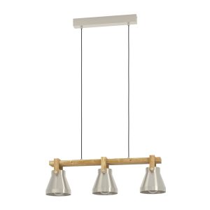 EGLO hanglamp Cawton – e27 – 76 cm – grijs/bruin – hout EGLO hanglamp Cawton – e27 – 76 cm – grijs/bruin – hout