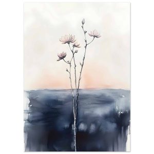 Artfulprints Poster Boho – Misty blossom – 50×70 cm – Zwart / Wit Artfulprints Poster Boho – Misty blossom – 50×70 cm – Zwart / Wit