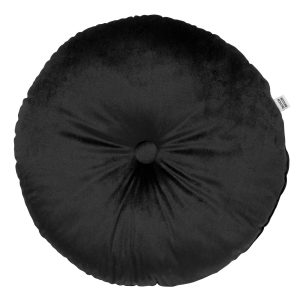 OLLY – sierkussen Ø38 cm – rond velvet – Raven – zwart OLLY – sierkussen Ø38 cm – rond velvet – Raven – zwart