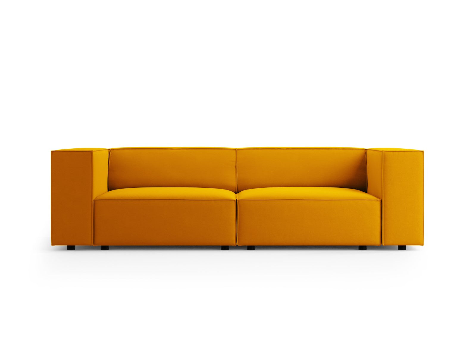 Cosmopolitan Design Bank Arendal 3-zits, flueel, geel - 102x204x70cm