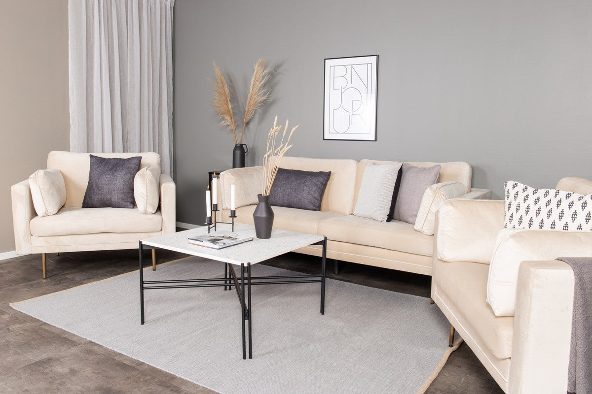 BRAM Fauteuil Renzo - Beige Velours