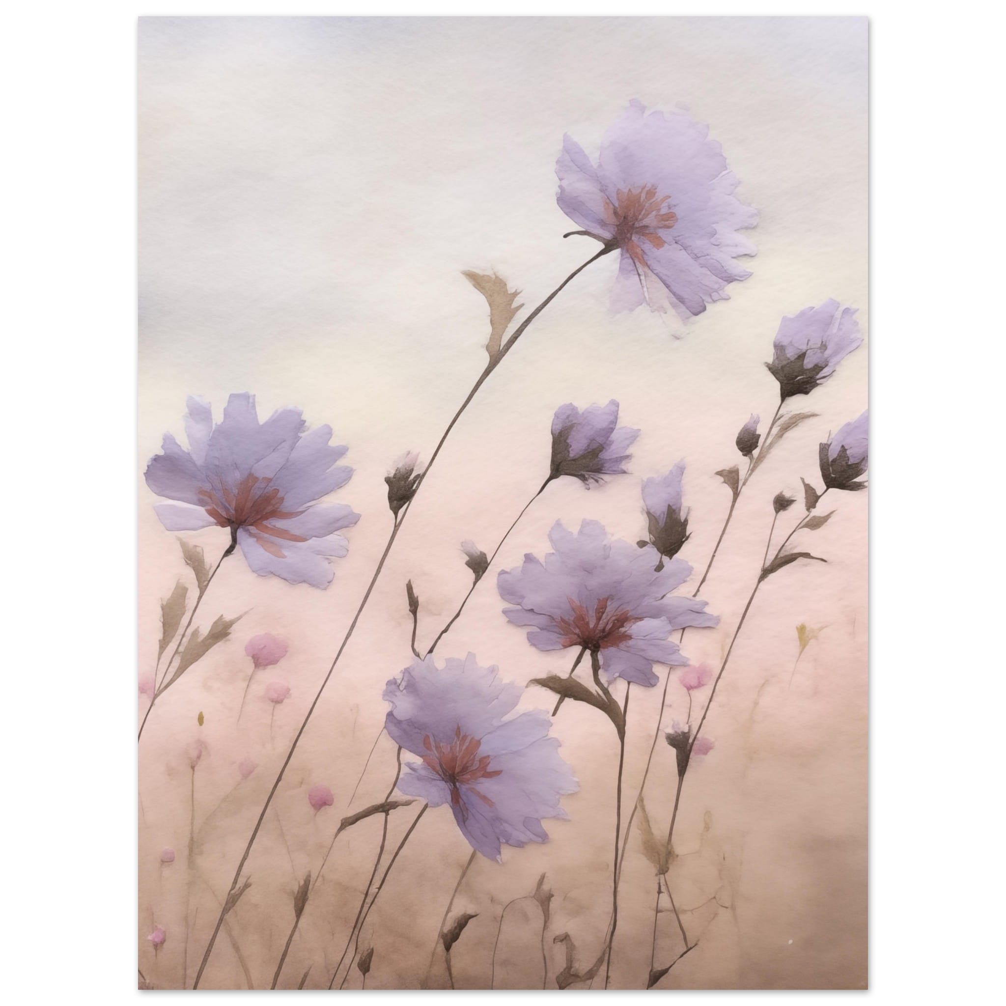 Artfulprints Poster Flower aquarel 2 - 30x40 cm - Roze