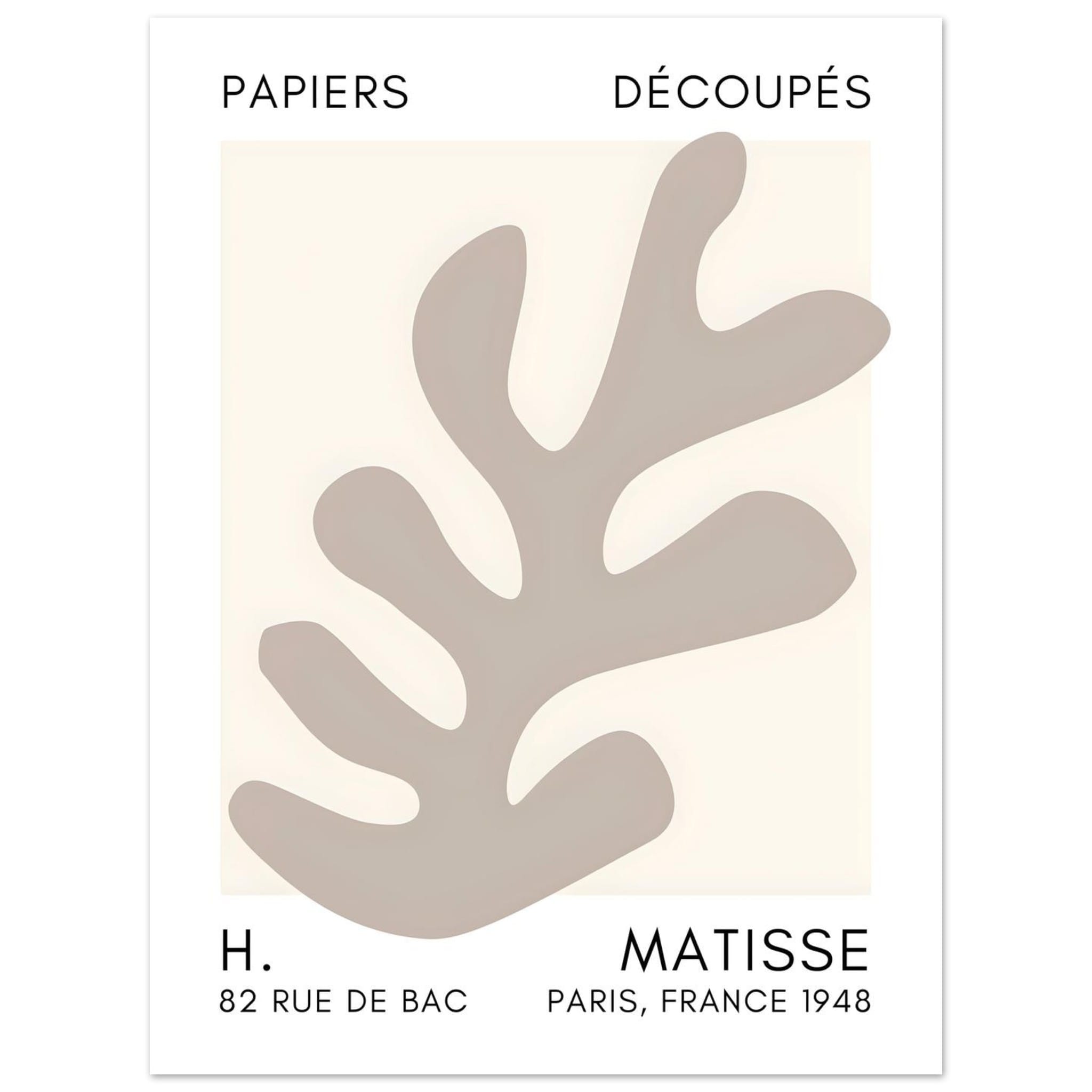 Artfulprints Poster Matisse – Ocean petals grey - 30x40 cm - Grijs