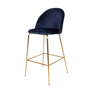 Artichok Aniek barkruk velvet blauw – gouden onderstel – 77 cm Artichok Aniek barkruk velvet blauw – gouden onderstel – 77 cm