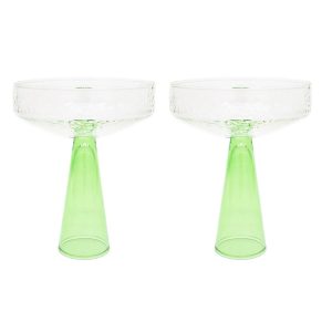 Brût Homeware coupe Claude – groen – set van 2 Brût Homeware coupe Claude – groen – set van 2