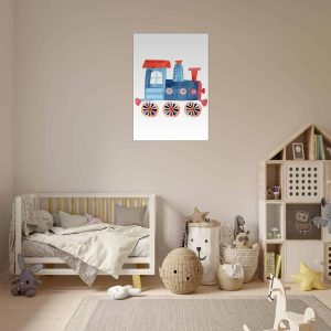 Artfulprints Poster Kleine locomotief – 70×100 cm – Blauw Artfulprints Poster Kleine locomotief – 70×100 cm – Blauw