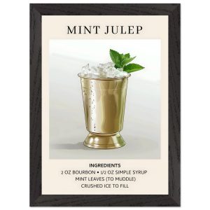 Artfulprints Poster met Lijst Mint Julep cocktail – Ingredients – A4 2 Artfulprints Poster met Lijst Mint Julep cocktail – Ingredients – A4 2