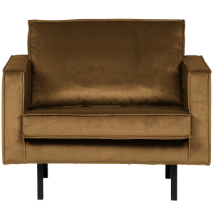 WOOOD fauteuil Rodeo – Velvet – Honing Geel – 85x105x86