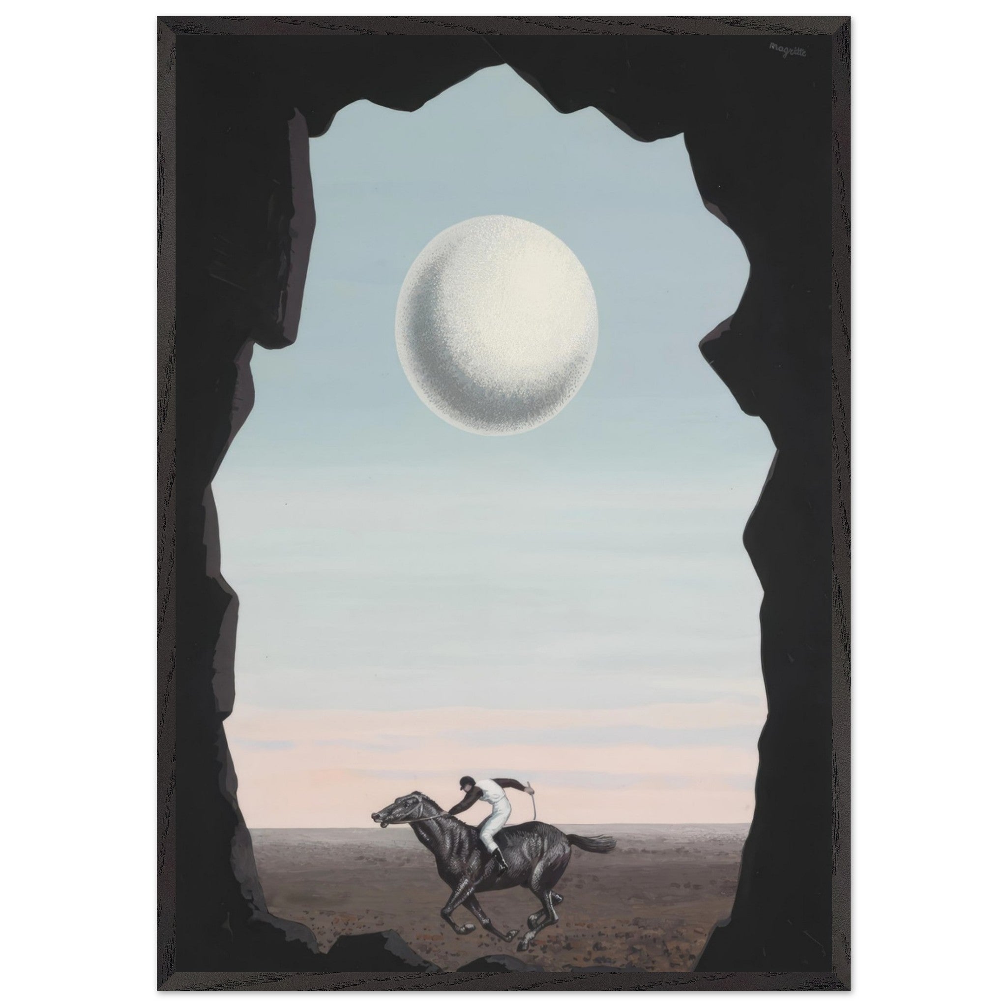 Artfulprints Poster met Lijst René Magritte - Le jockey perdu - 50x70