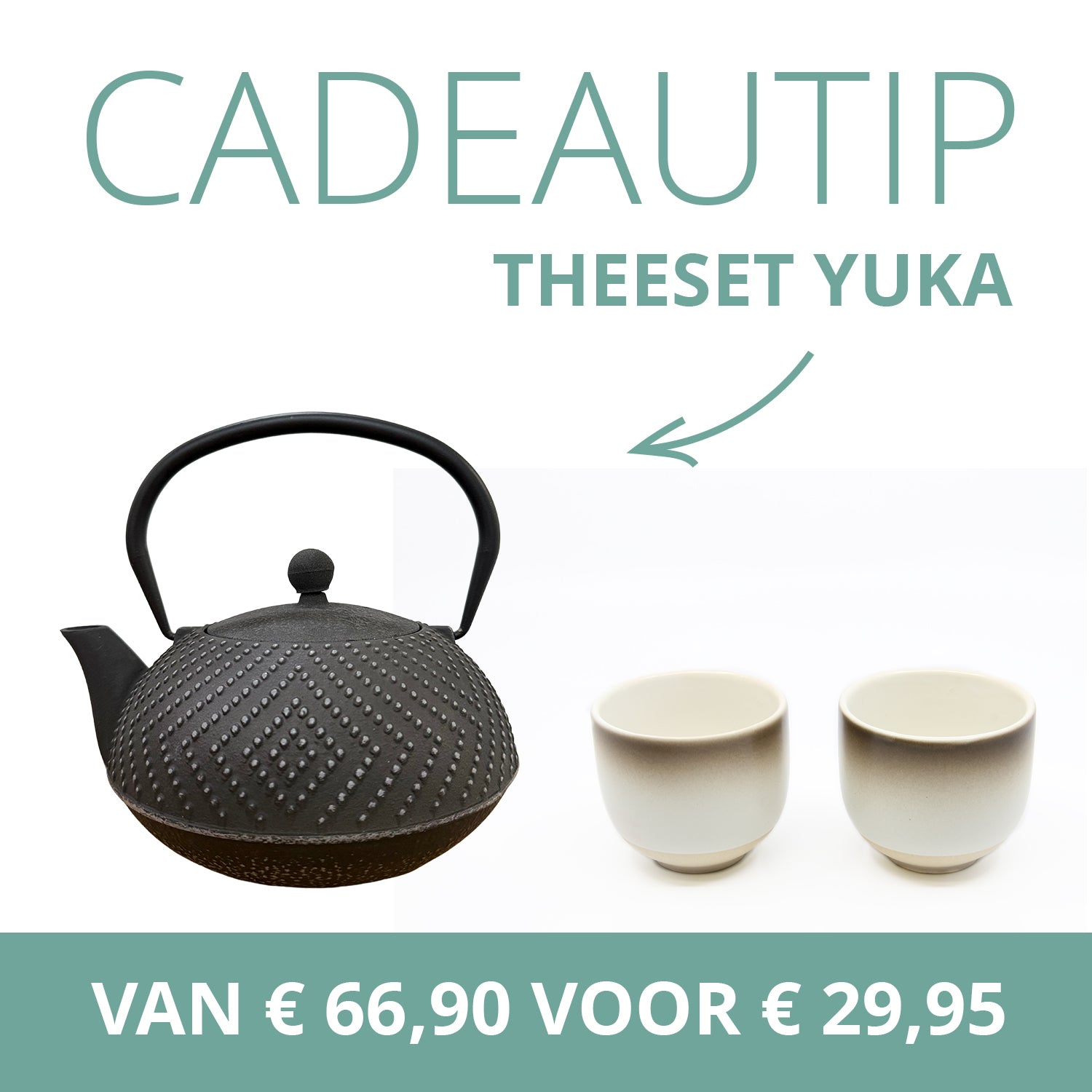 Bredemeijer - Cadeautip! Theepot Yuka 1.2L zwart inclusief filter MET