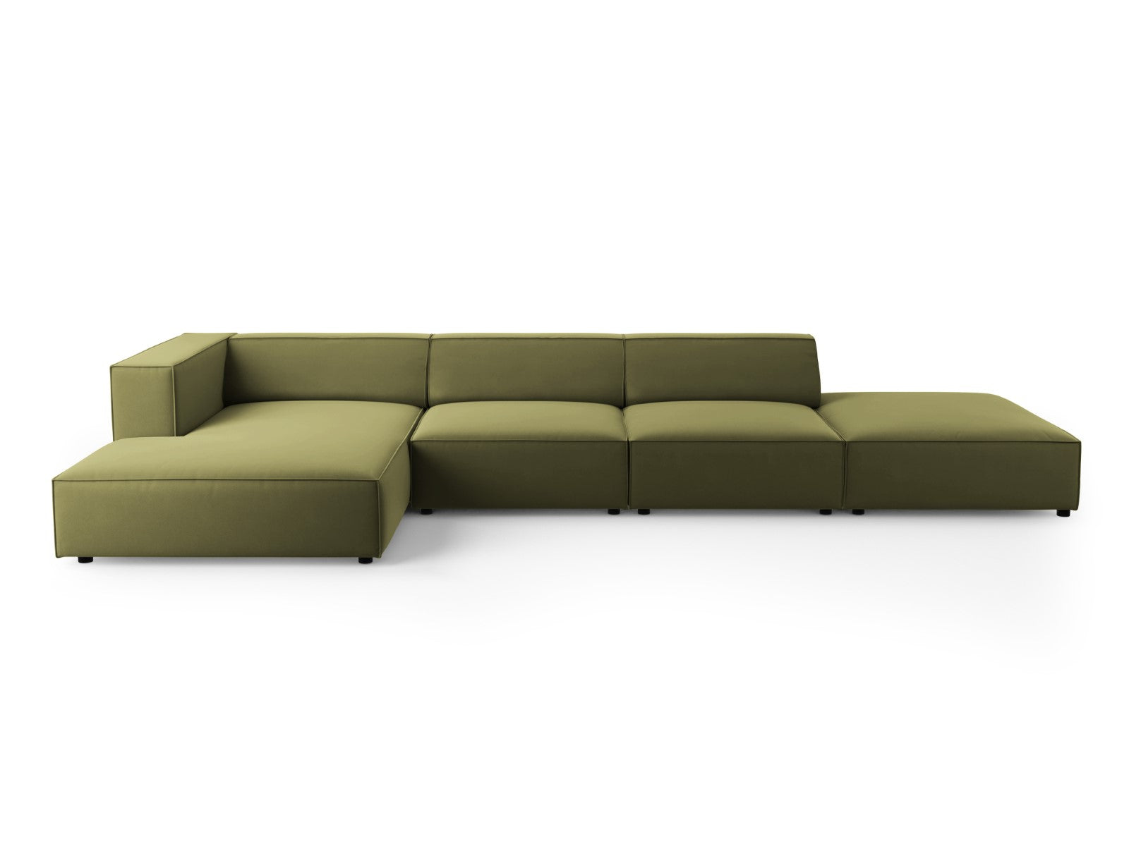 Cosmopolitan Design linker hoekbank Arendal 5-zits, flueel, lichtgroen