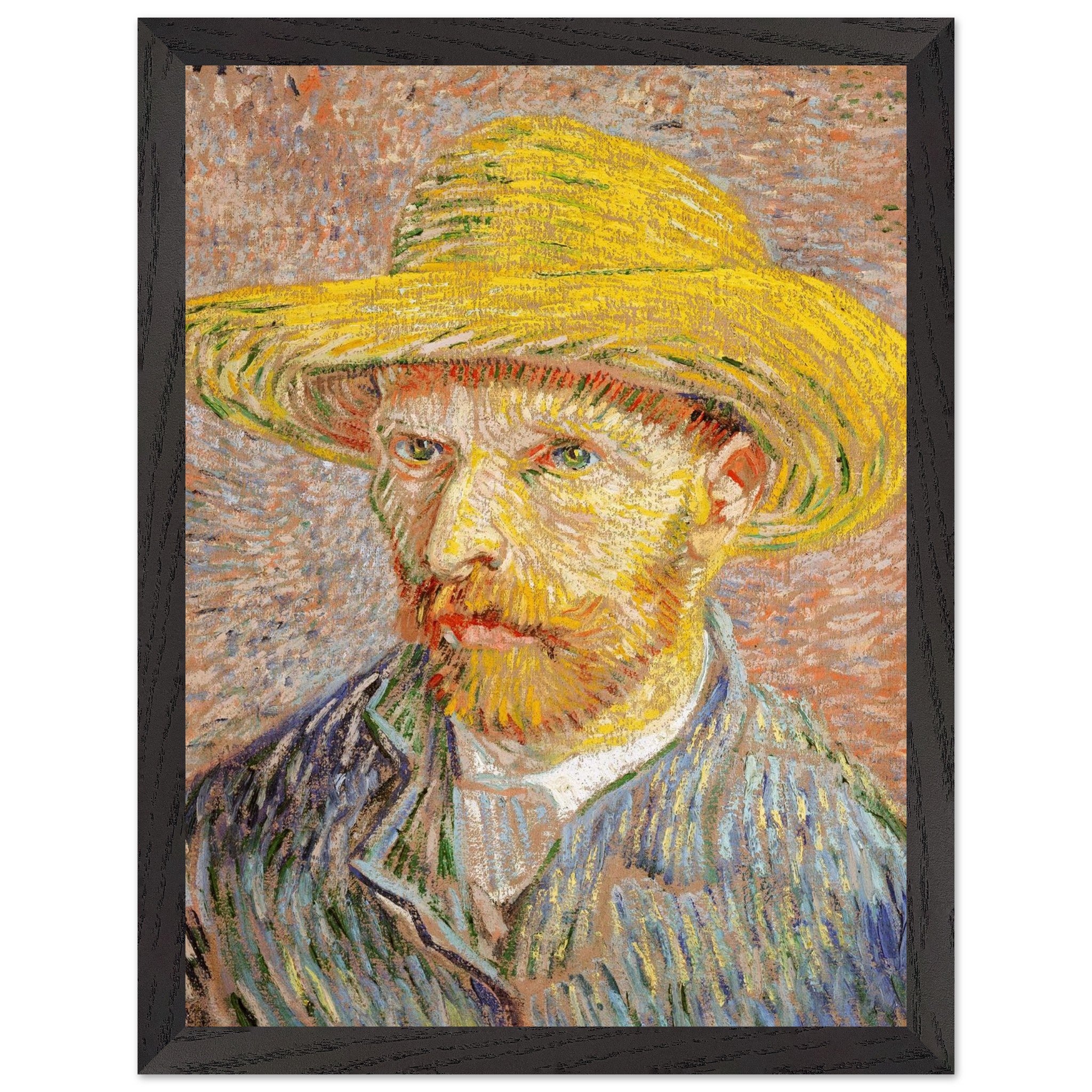 Artfulprints Poster met Lijst Vincent van Gogh - Zelfportret met stroh
