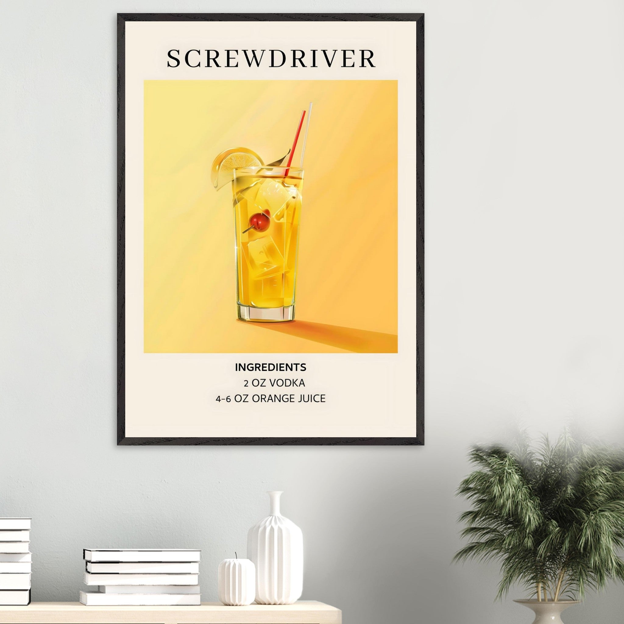 Artfulprints Poster Screwdriver cocktail - Ingrediënten - 70x100 cm -