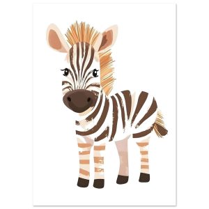 Artfulprints Poster Lieve zebra – A4 21×29.7 cm – Zwart / Wit