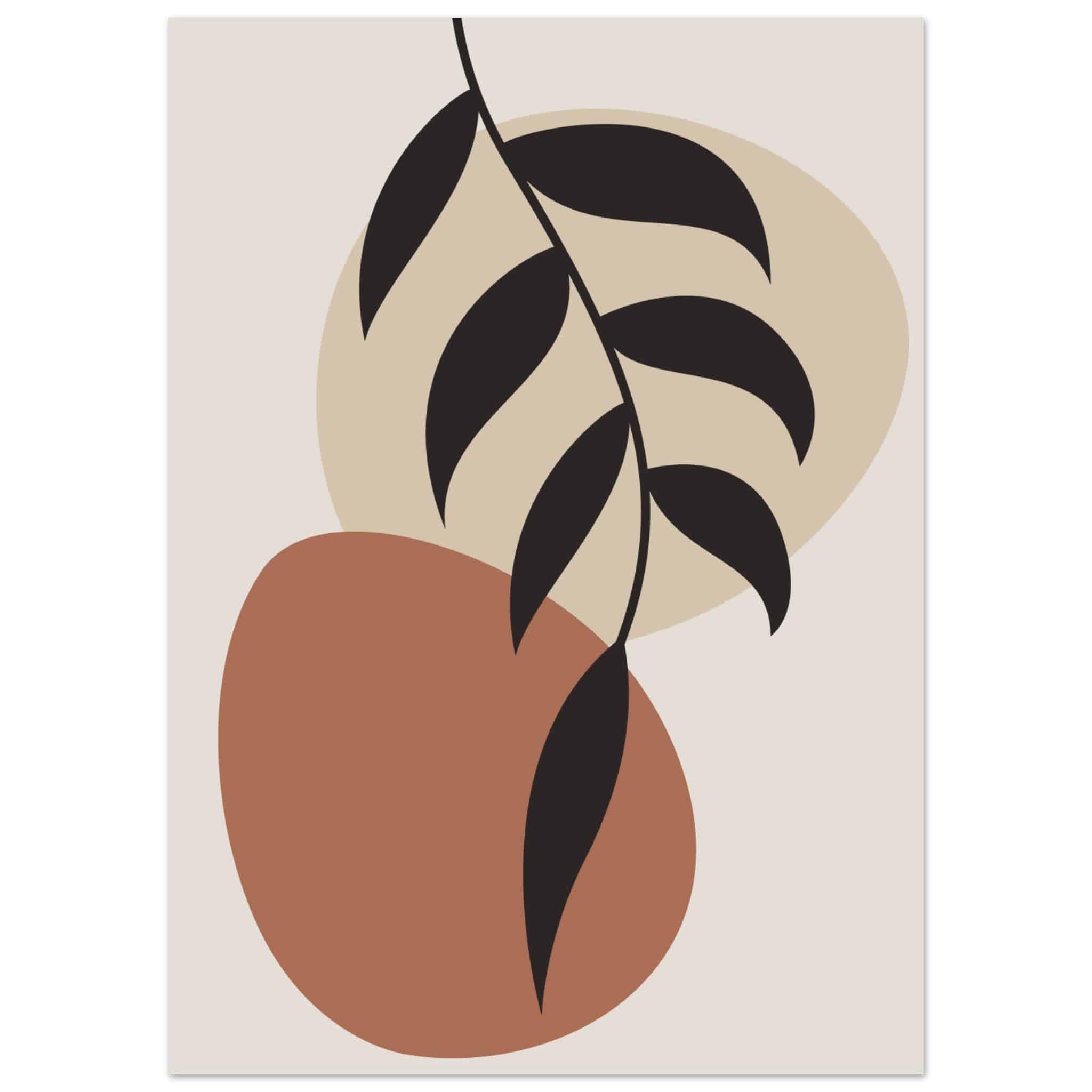 Artfulprints Poster Boho - Abstract leaf II - 50x70 cm - Terracotta