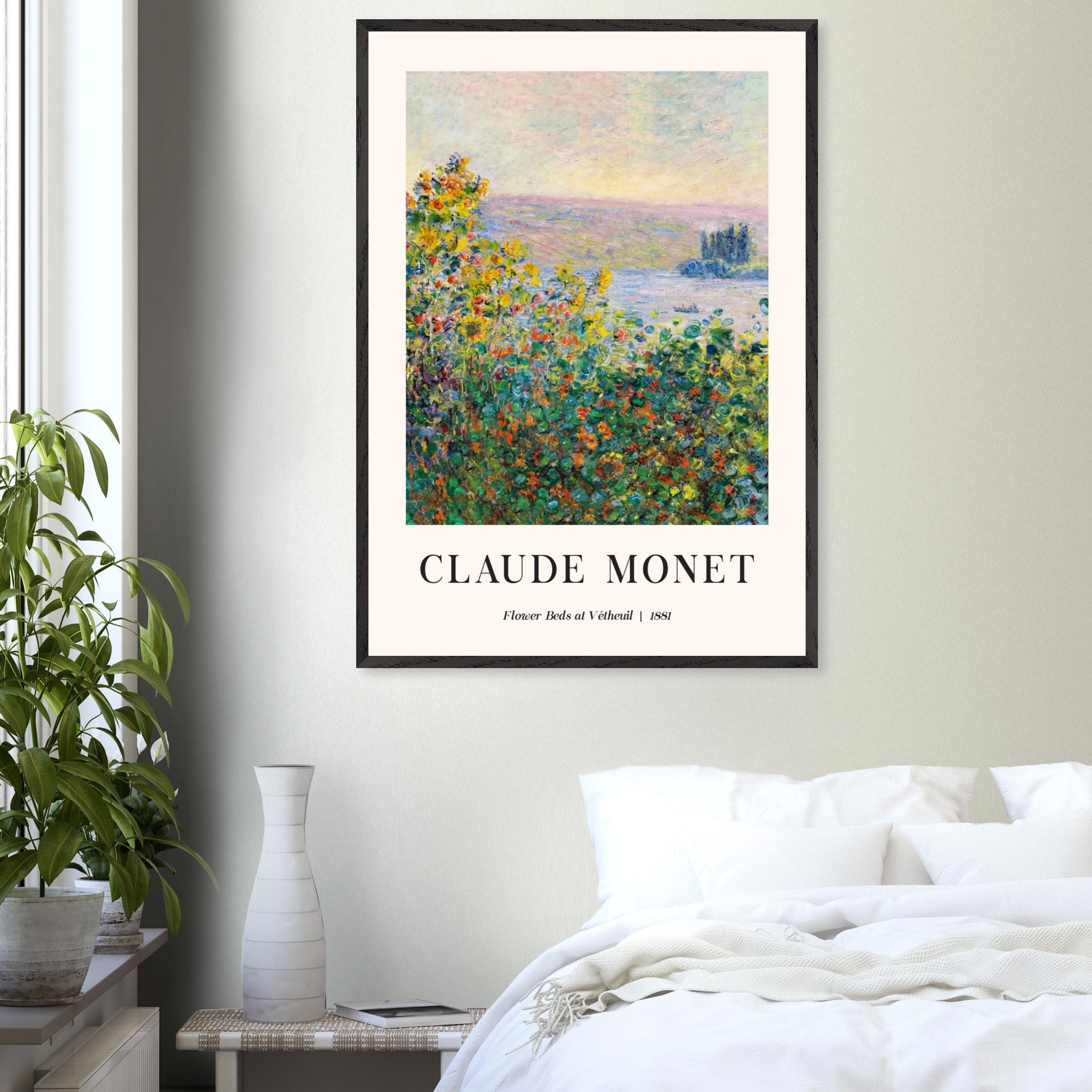 Artfulprints Poster Claude Monet - Flower beds at Vétheuil - 70x100 cm