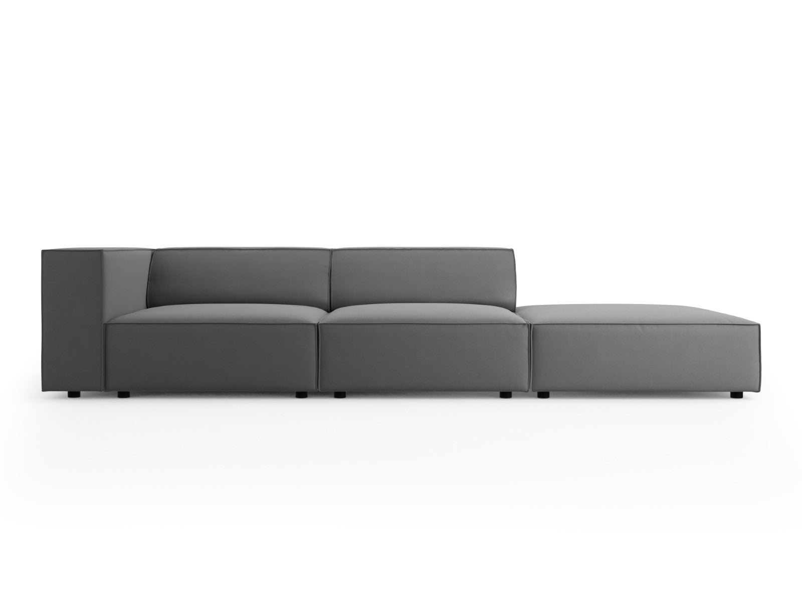 Cosmopolitan Design Rechte bank Arendal 4-zits, flueel, cement - 102x2
