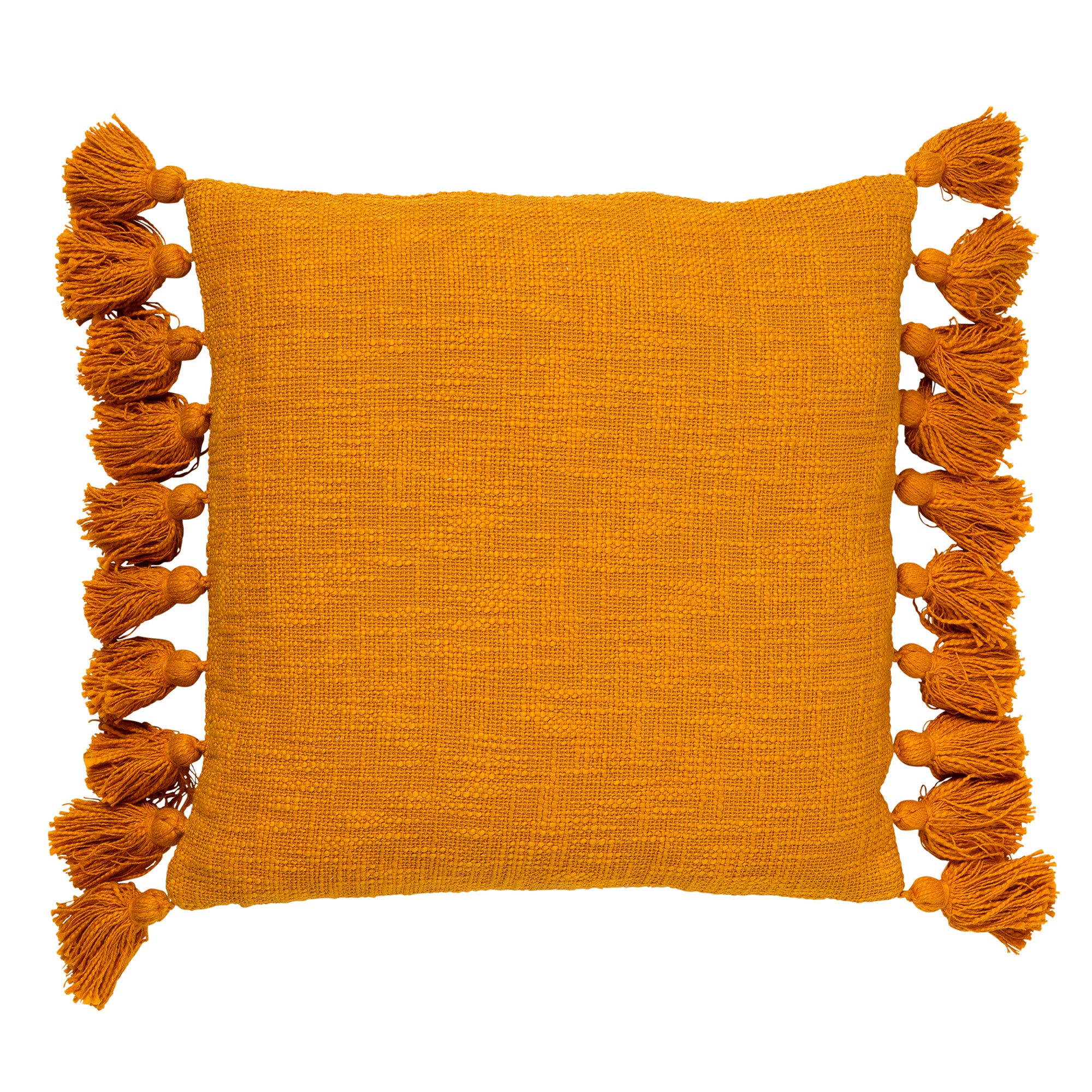 RUBY - Sierkussen 45x45 cm - 100% katoen - met flosjes - Golden Glow -