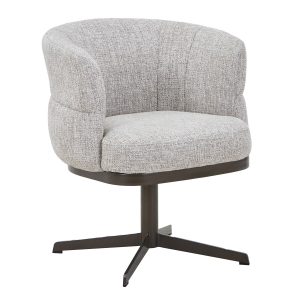 DÉJA Living Eetkamerstoel Maribel – Beige/Brons – Draaibaar – Set van