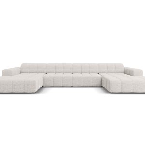 Cosmopolitan Design Panoramische bank Chicago 6-zits, chenille lichtgr Cosmopolitan Design Panoramische bank Chicago 6-zits, chenille lichtgr