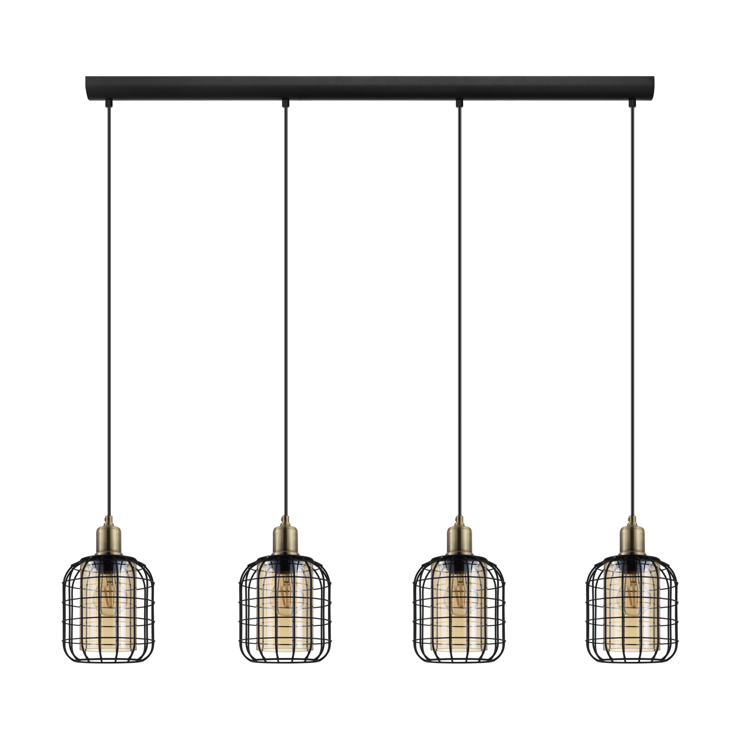 EGLO hanglamp Chisle - e27 - 130 cm - glas - zwart/amber