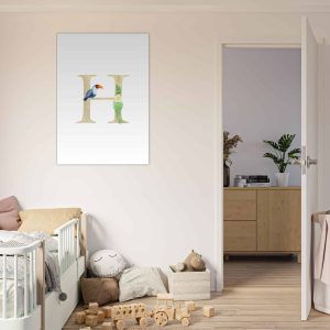 Artfulprints Poster Letter H kindernaam – 70×100 cm – Meerkleurig