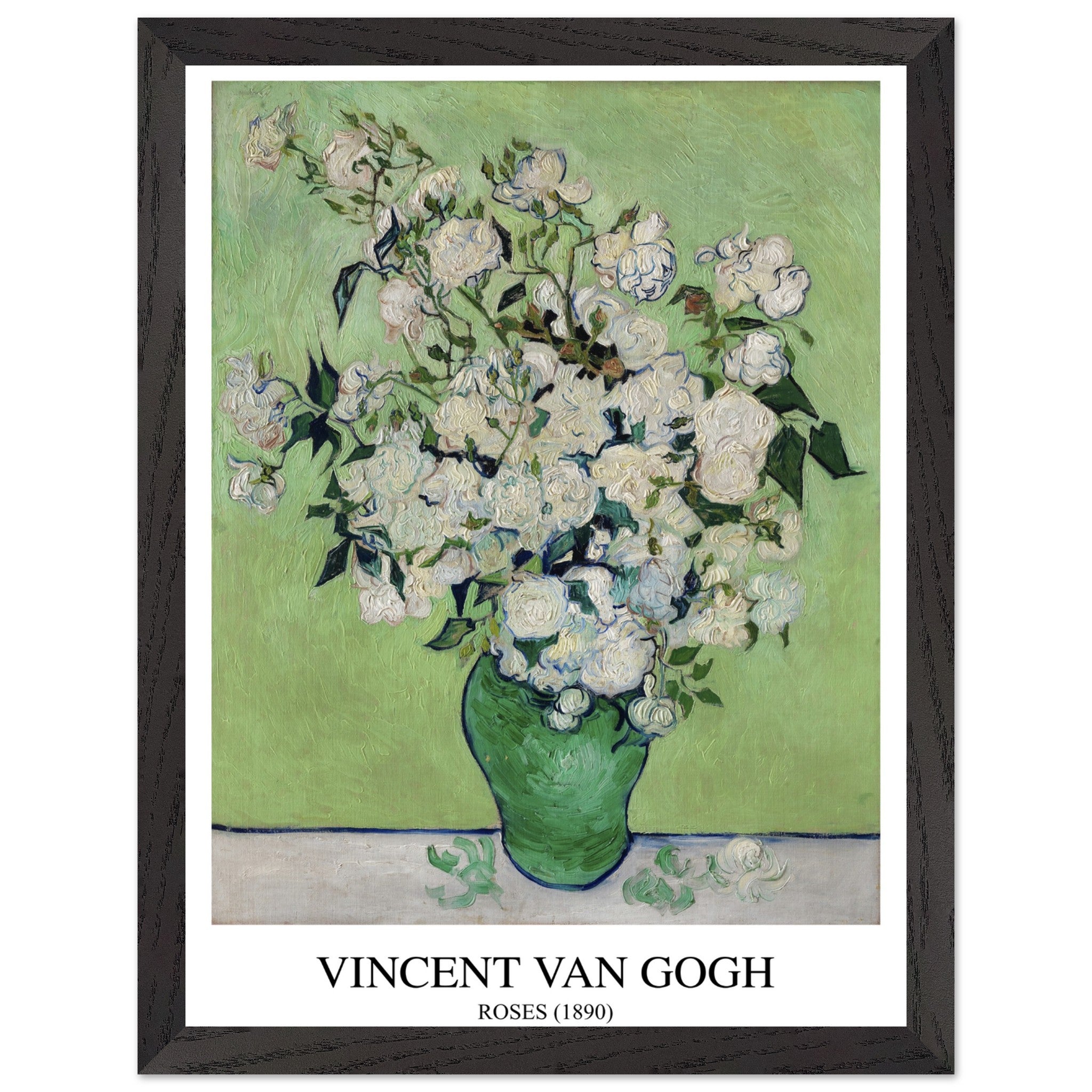 Artfulprints Poster met Lijst Vincent van Gogh - Roses - 30x40 cm - Gr