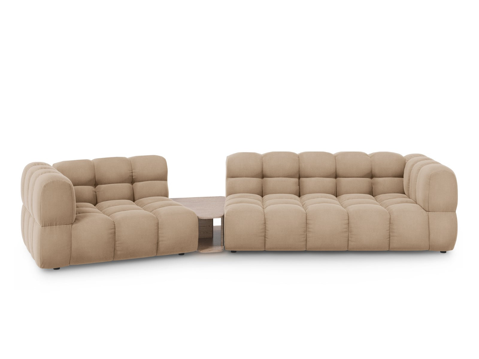 Cosmopolitan Design linker modulaire bank Sky 3-zits, flueel, zand - 1