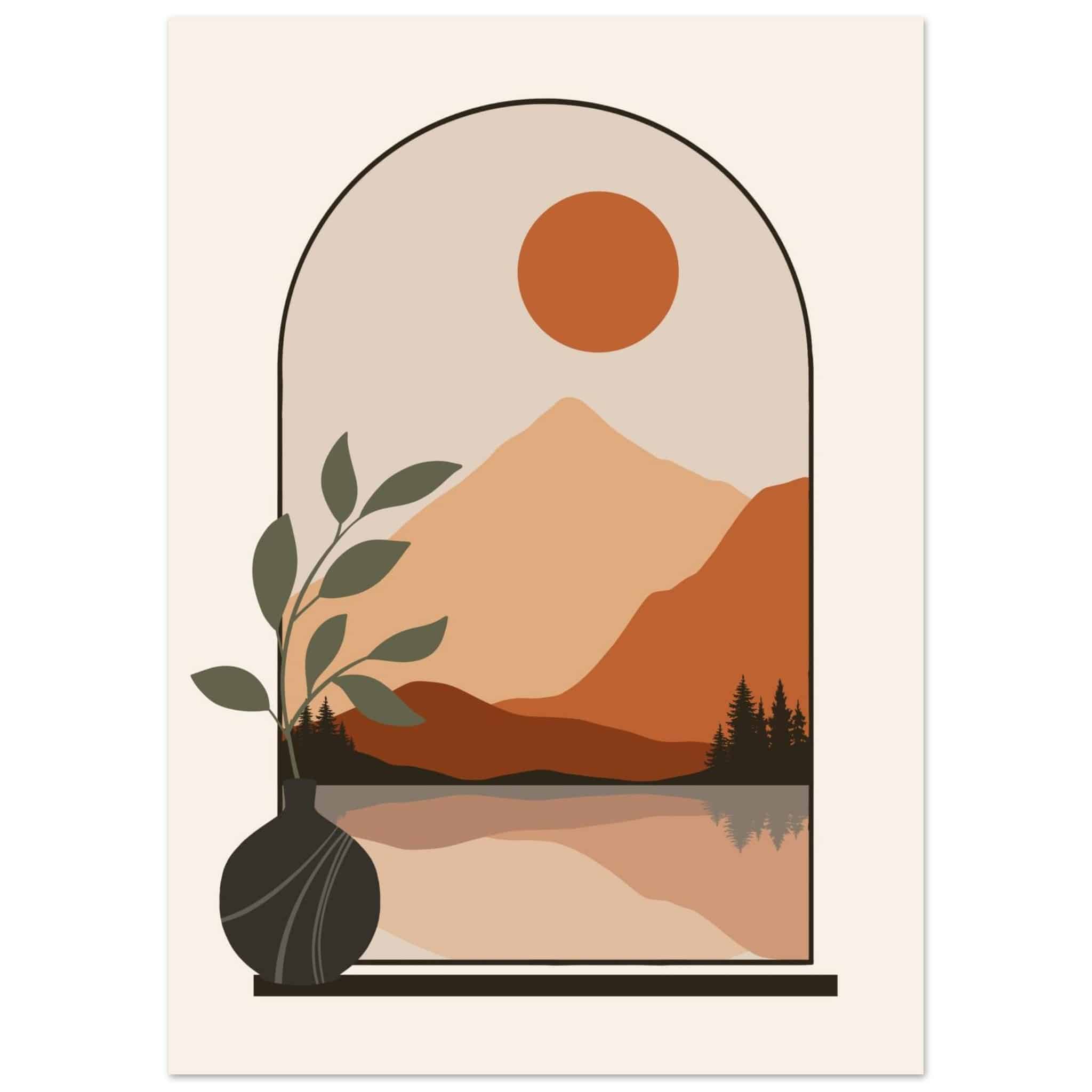 Artfulprints Poster Boho – Arched landscape - 50x70 cm - Meerkleurig