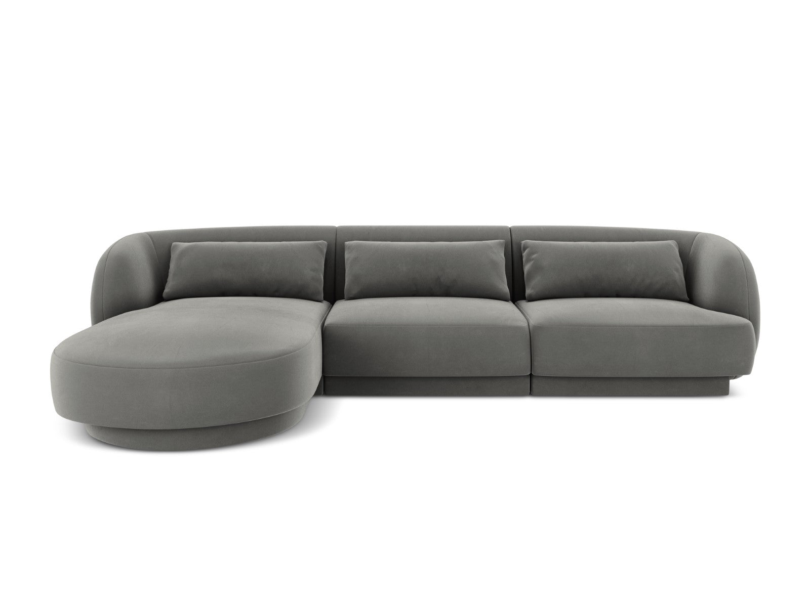 Cosmopolitan Design linker hoekbank Tulum 4-zits, flueel, lichtgrijs -