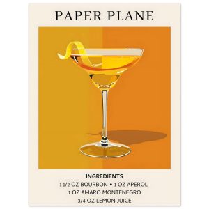 Artfulprints Poster Paper Plane cocktail – Ingredients – 30×40 cm – Or Artfulprints Poster Paper Plane cocktail – Ingredients – 30×40 cm – Or