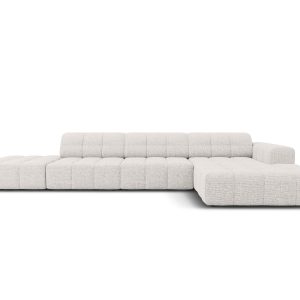 Cosmopolitan Design rechter hoekbank Chicago 5-zits, chenille lichtgri Cosmopolitan Design rechter hoekbank Chicago 5-zits, chenille lichtgri
