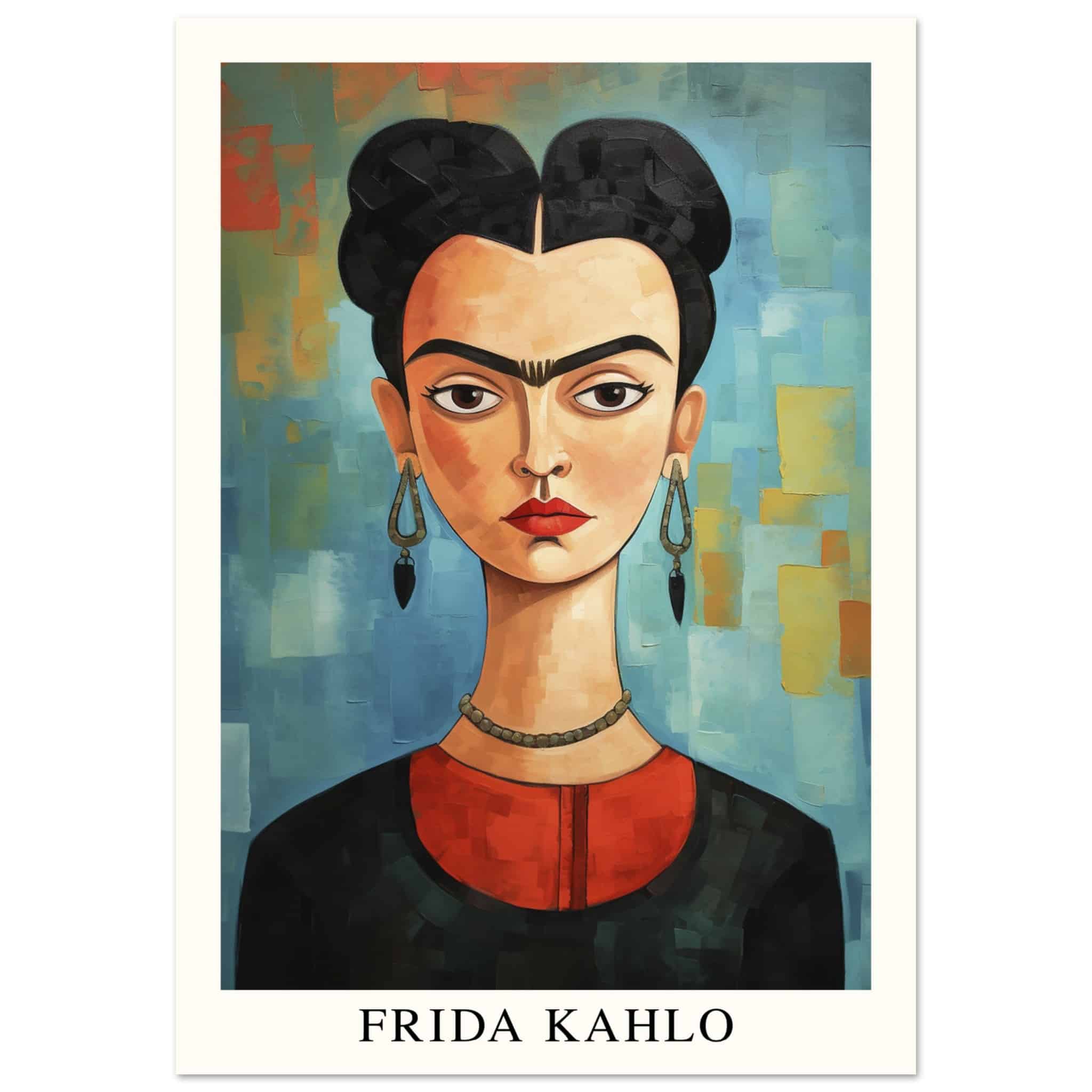 Artfulprints Poster Frida Kahlo - Painted artistic portrait - 70x100 c