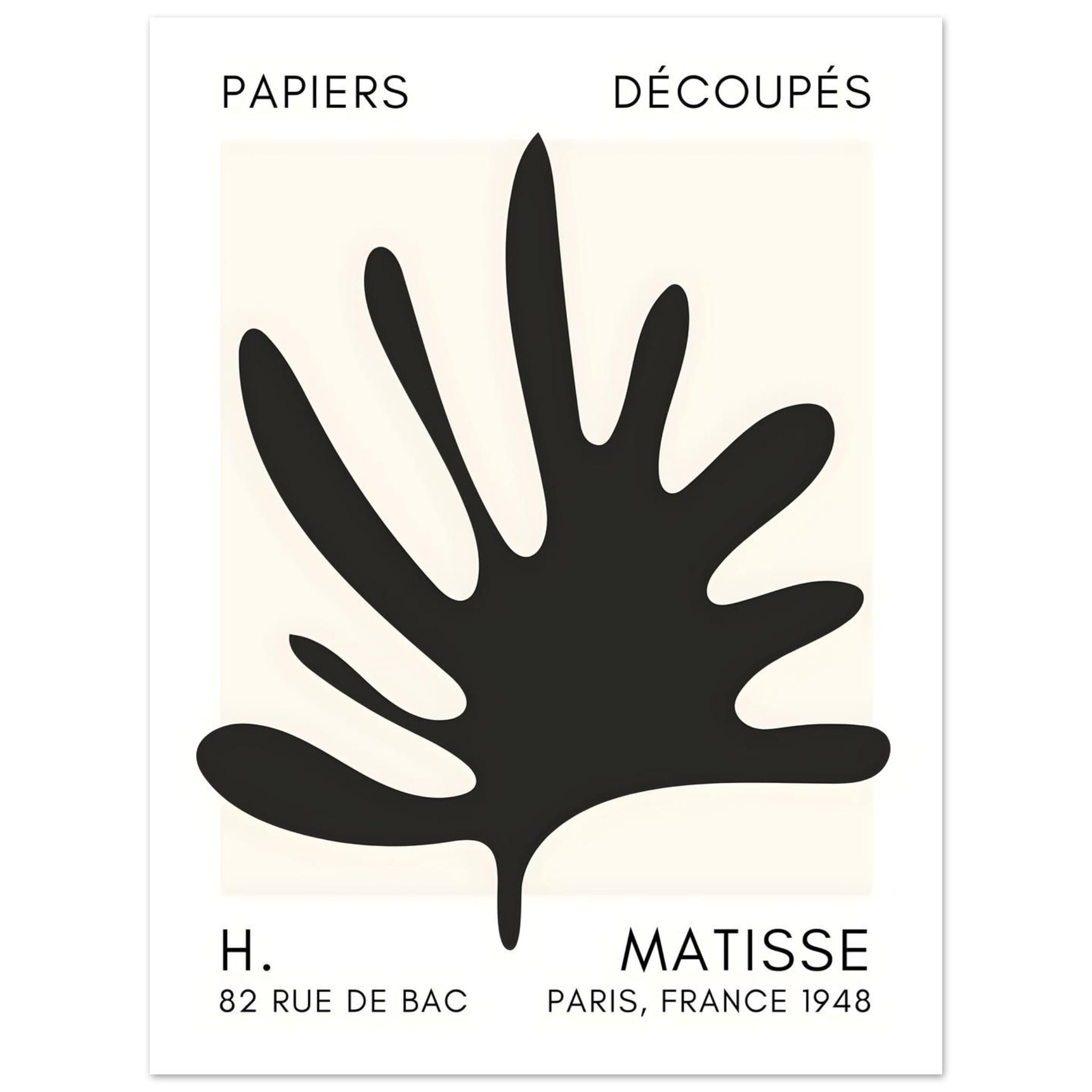 Artfulprints Poster Matisse – Coral drift black - 30x40 cm - Zwart
