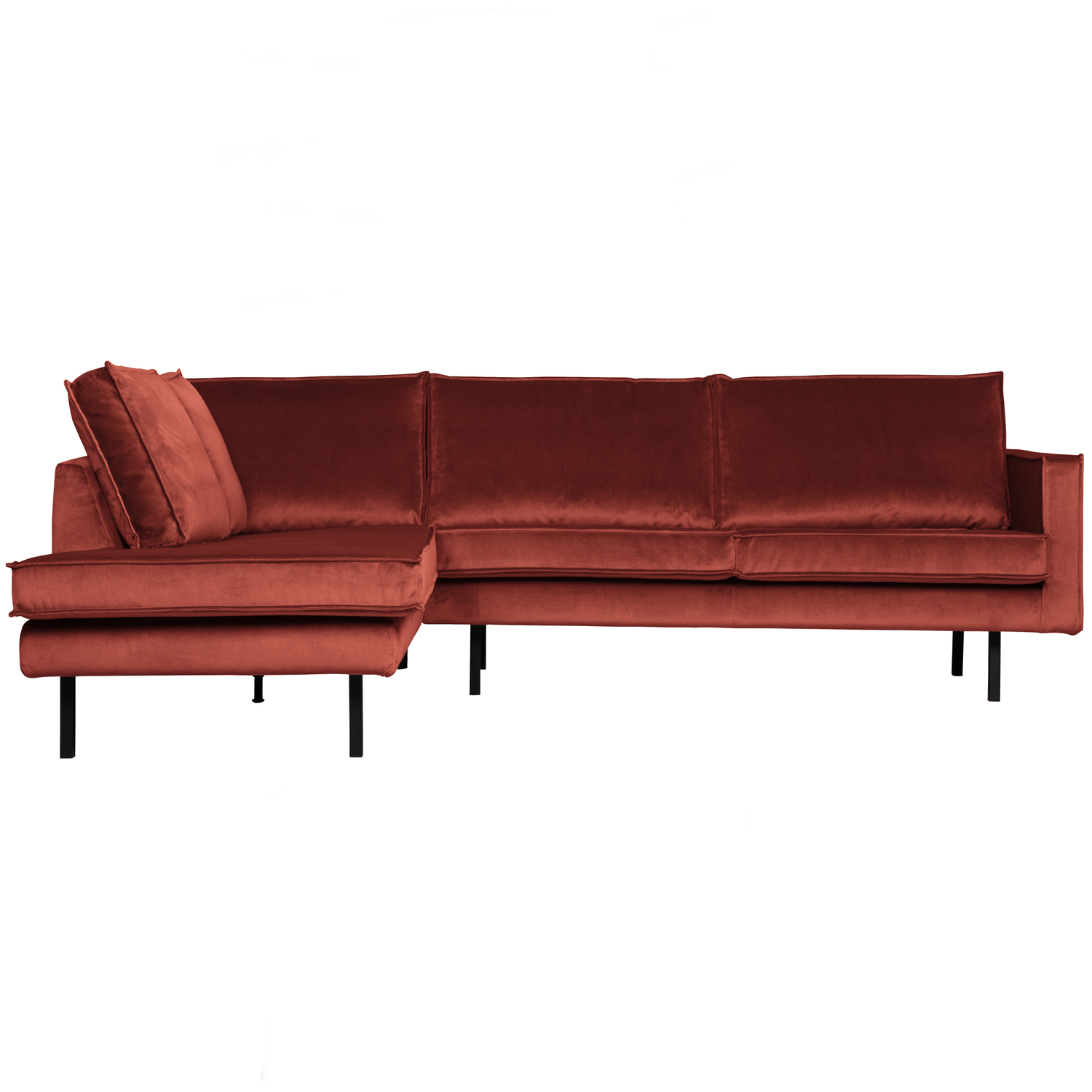 WOOOD hoekbank links Rodeo - Velvet - Chestnut - 85x266x86/213