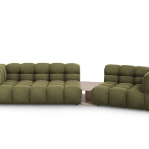 Cosmopolitan Design Rechte modulaire bank Sky 3-zits, flueel, lichtgro Cosmopolitan Design Rechte modulaire bank Sky 3-zits, flueel, lichtgro