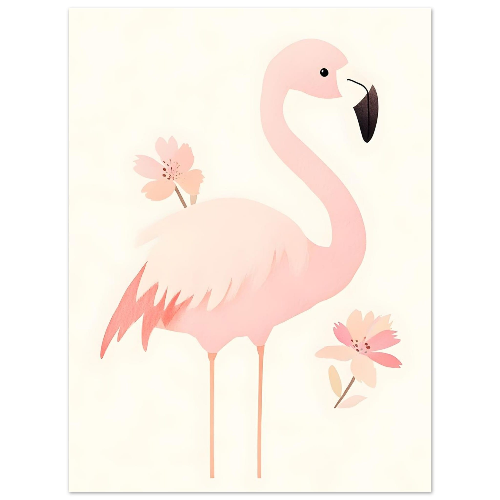 Artfulprints Poster Tropische flamingo - 30x40 cm - Roze