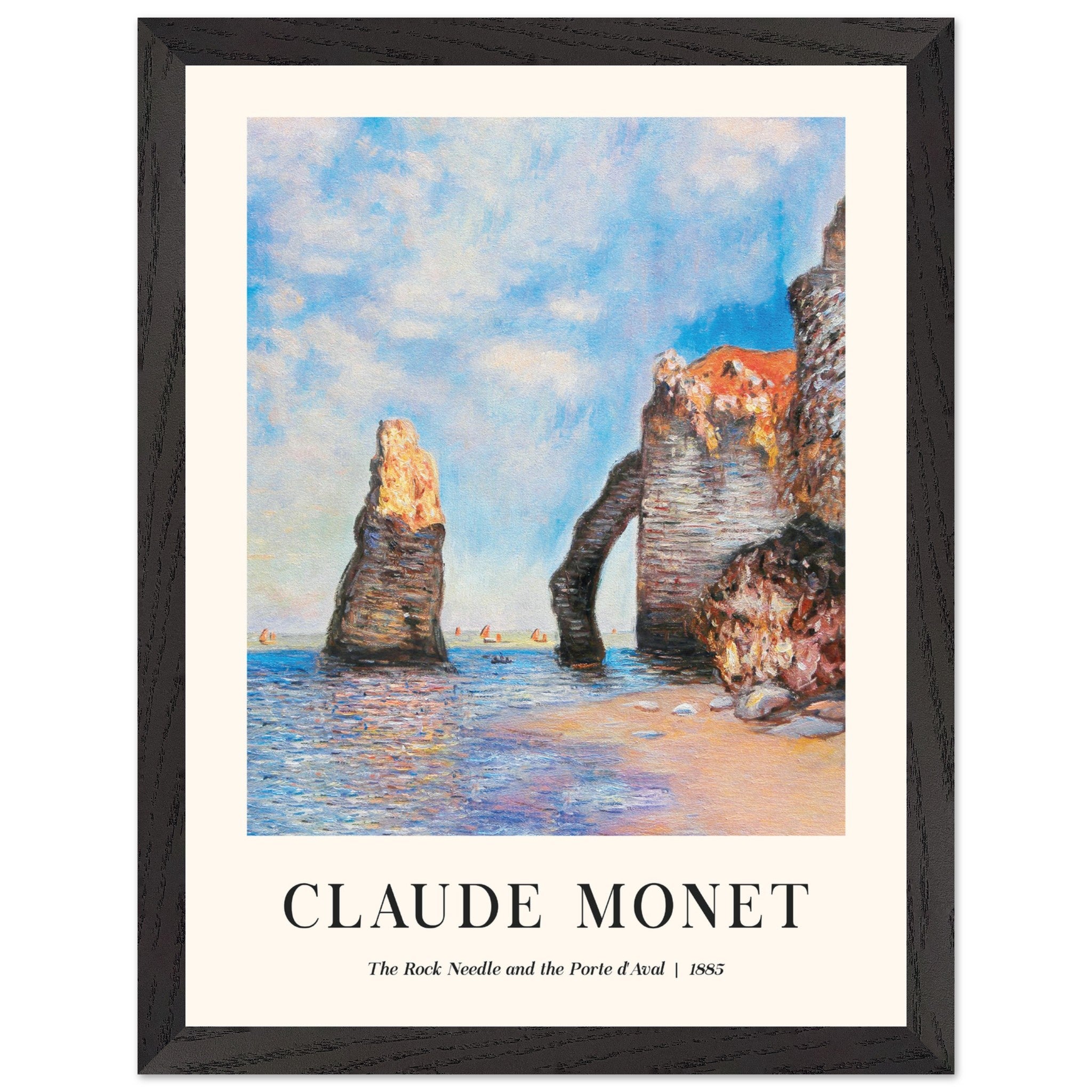Artfulprints Poster met Lijst Claude Monet - The rock needle and the p