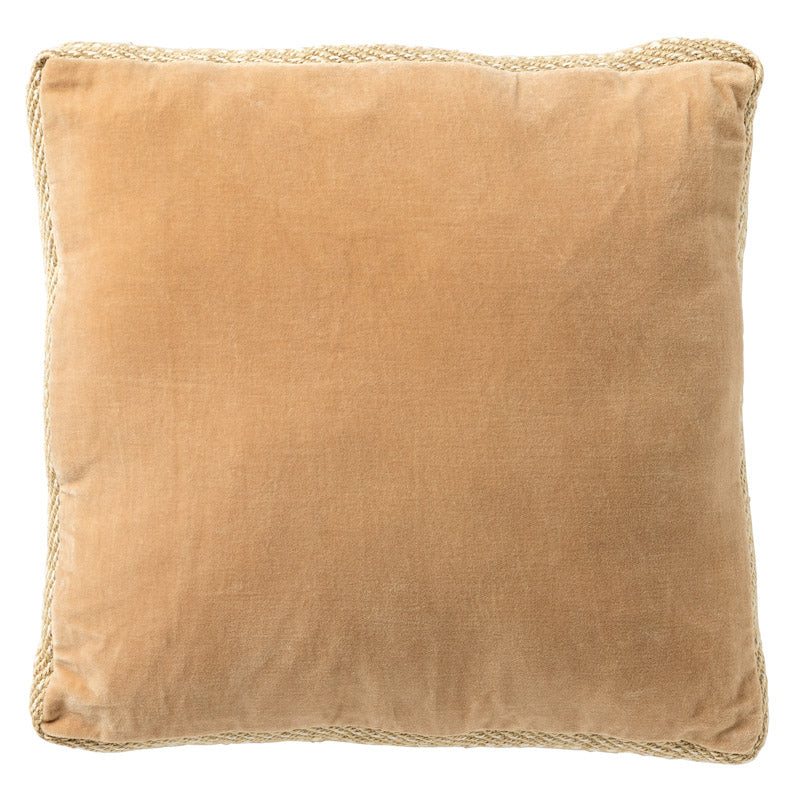 MANOE - sierkussen 45x45 cm - effen kleur - jute rand - Semolina - bei