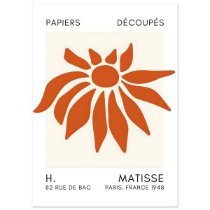 Artfulprints Poster Matisse – Deep sea dance orange – 50×70 cm – Oranj