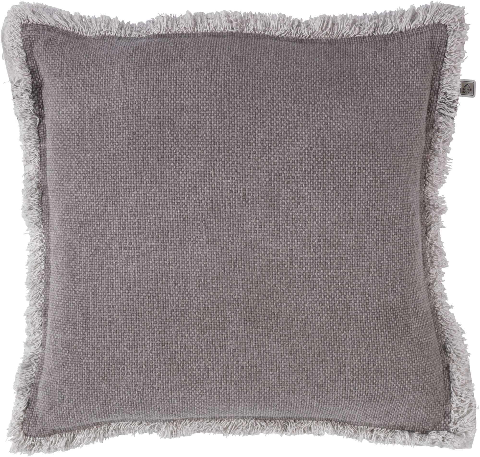 BURTO - Kussenhoes 45x45 cm - gewassen katoen - Driftwood - taupe