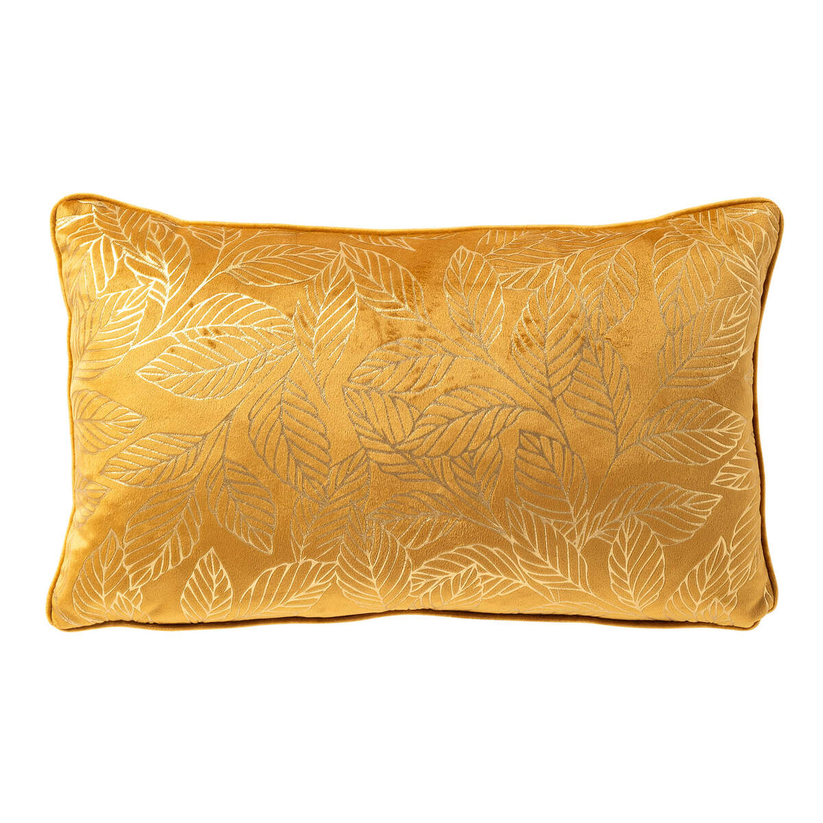 BAUKE - kussenhoes 30x50 cm - bladmotief - Chai Tea - geel